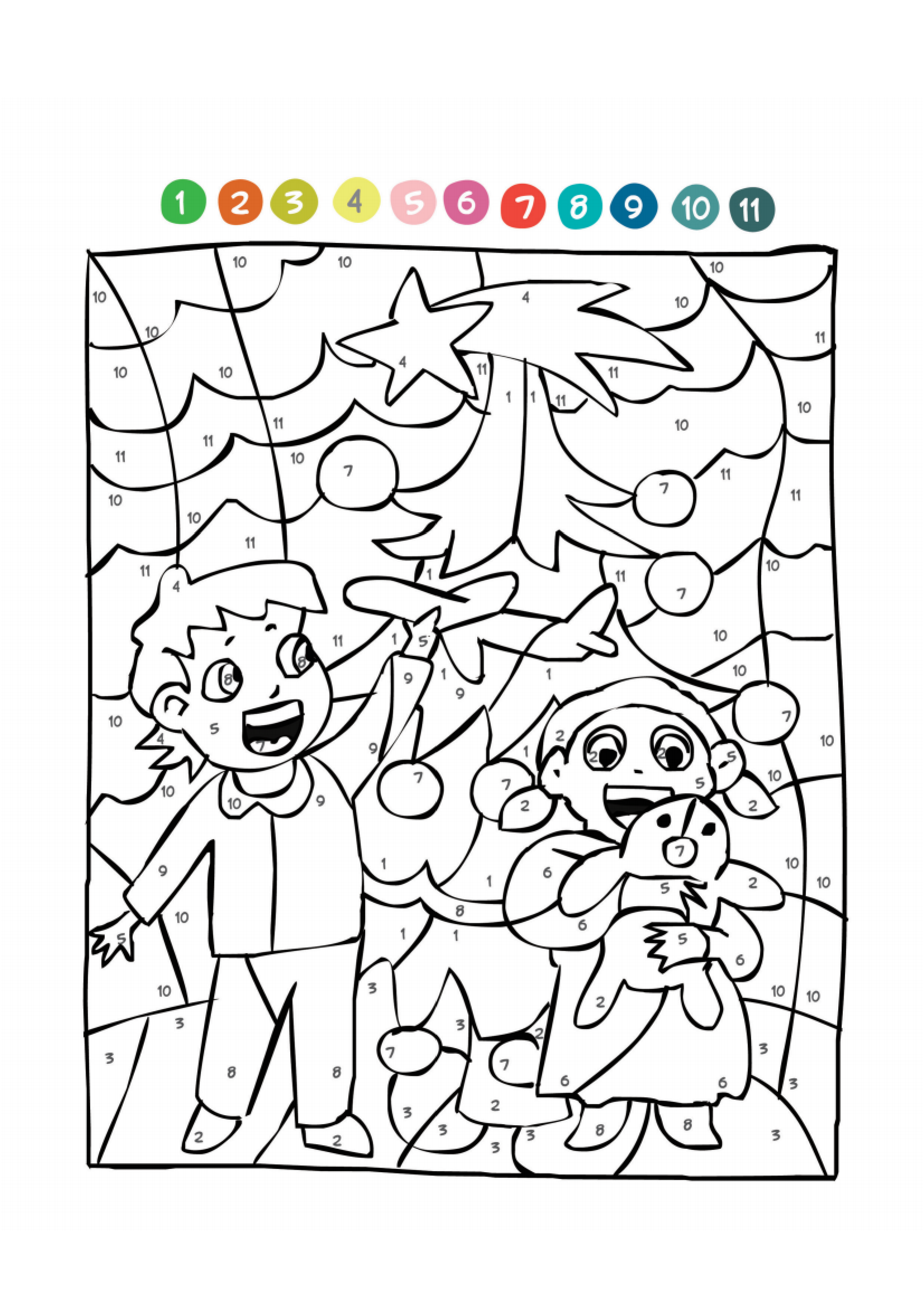 Christmas Scene coloring page