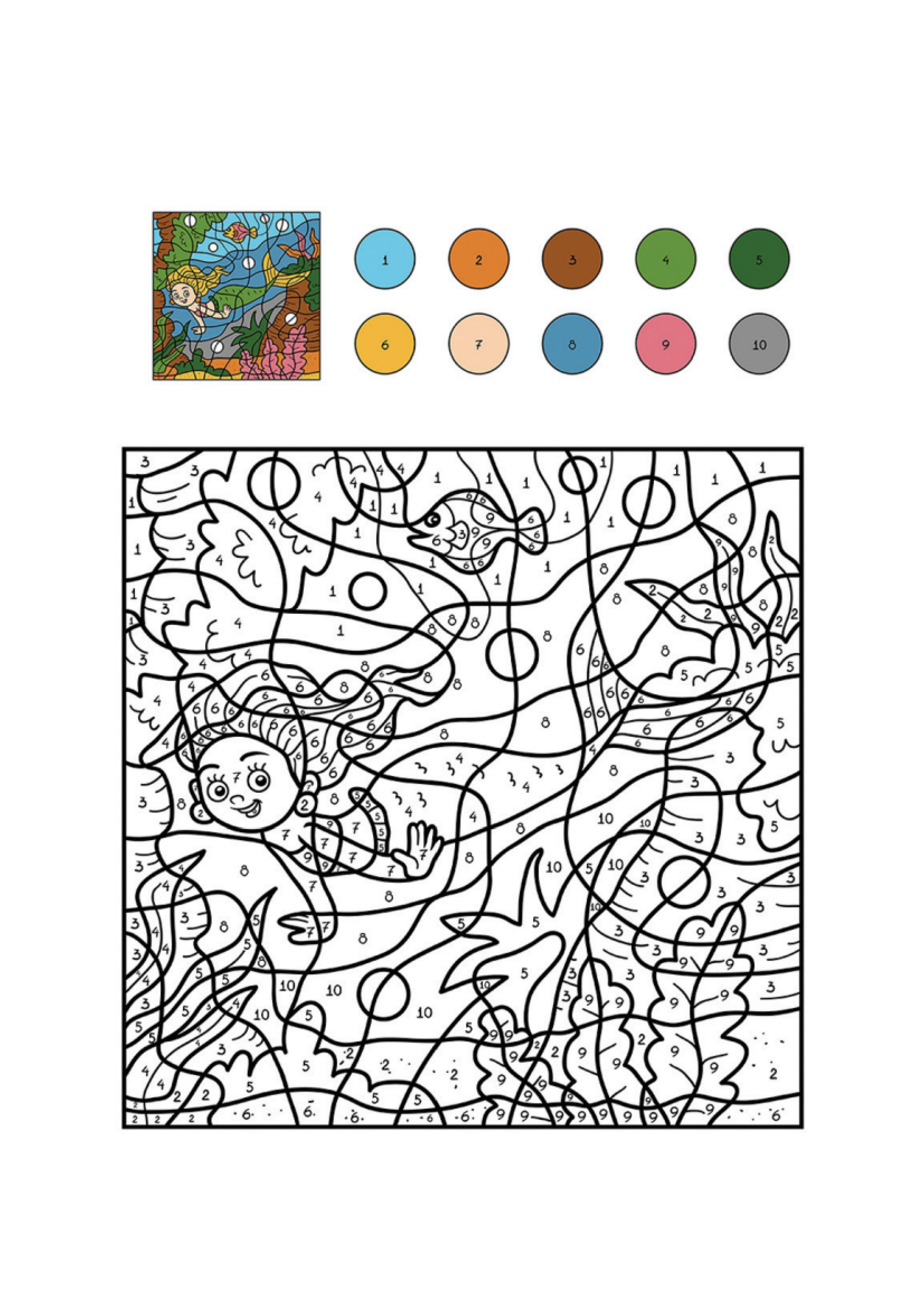 Mermaid Coloring Page