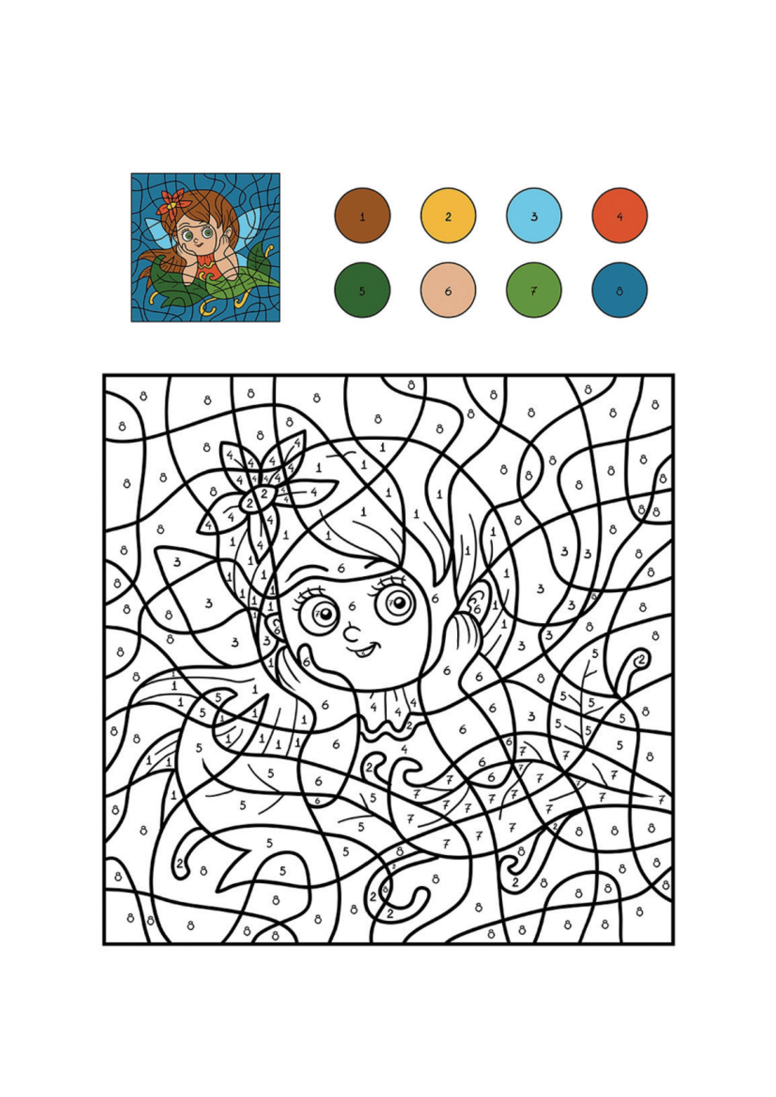 Mermaid 6 Coloring Page
