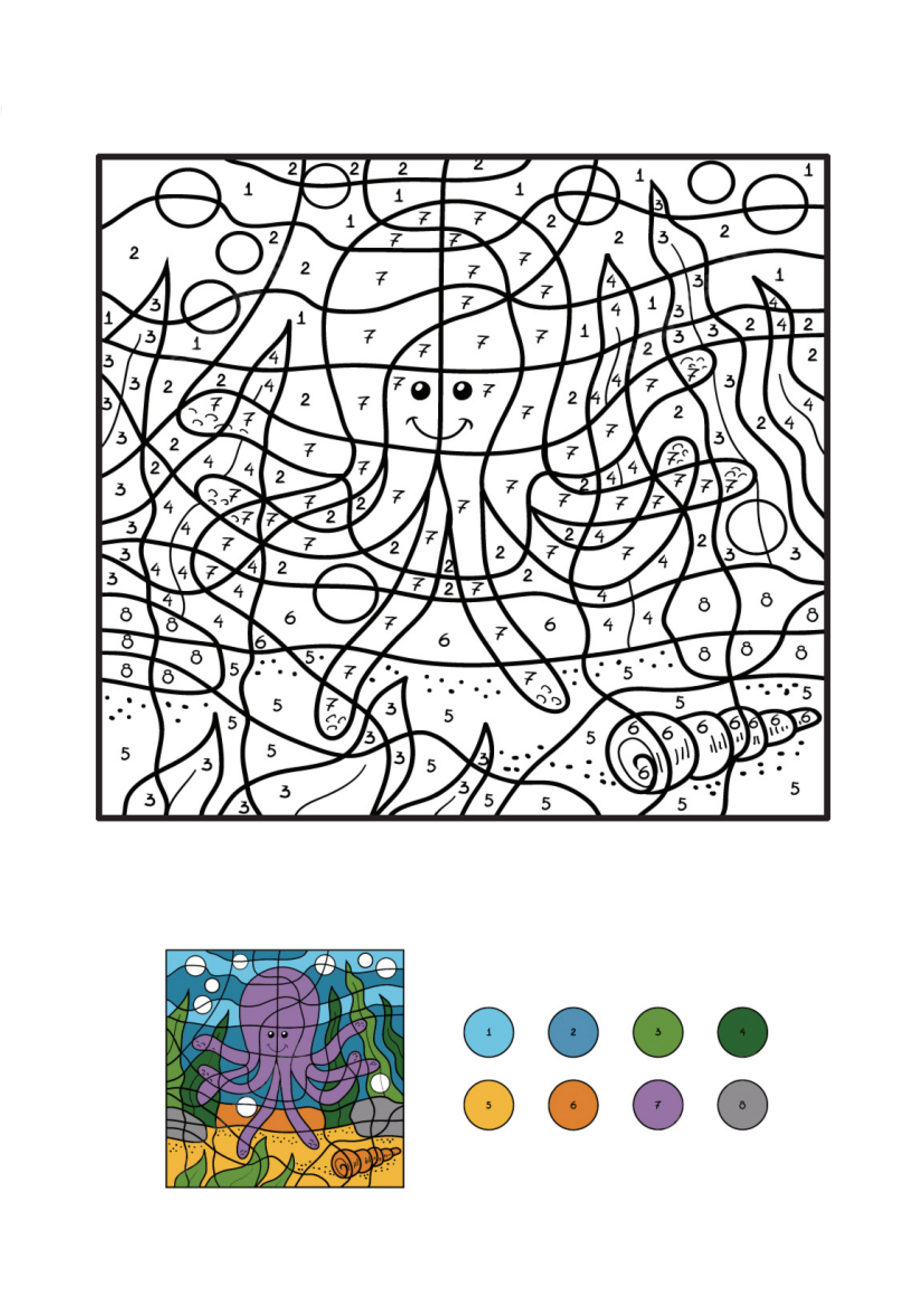 Octopus 3 Coloring Page
