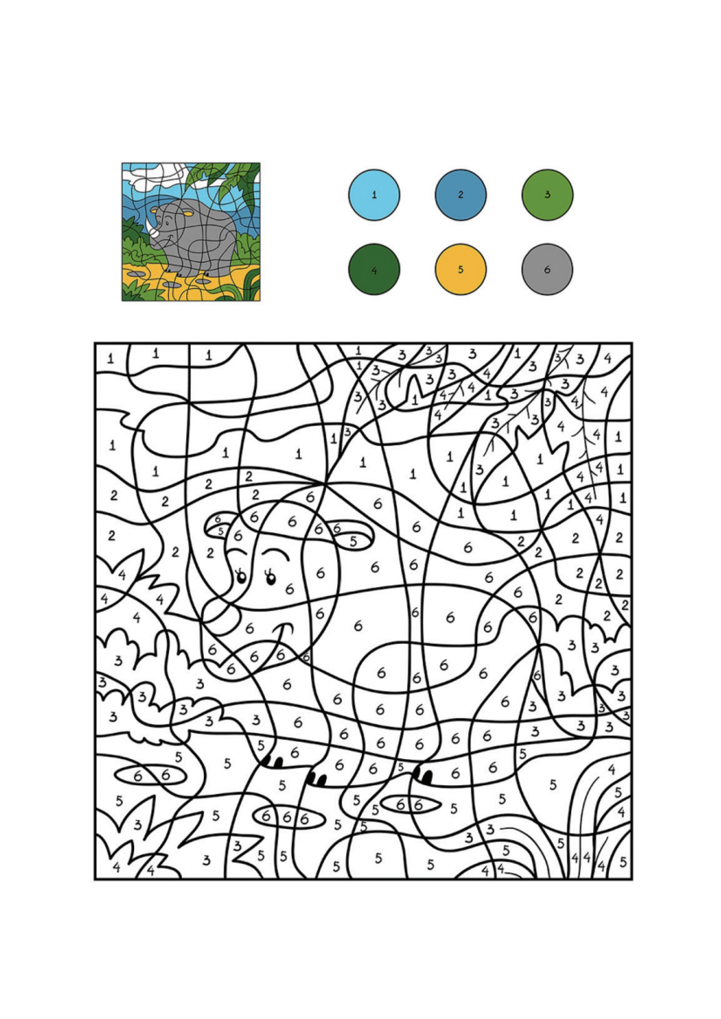 Rhino 2 coloring page