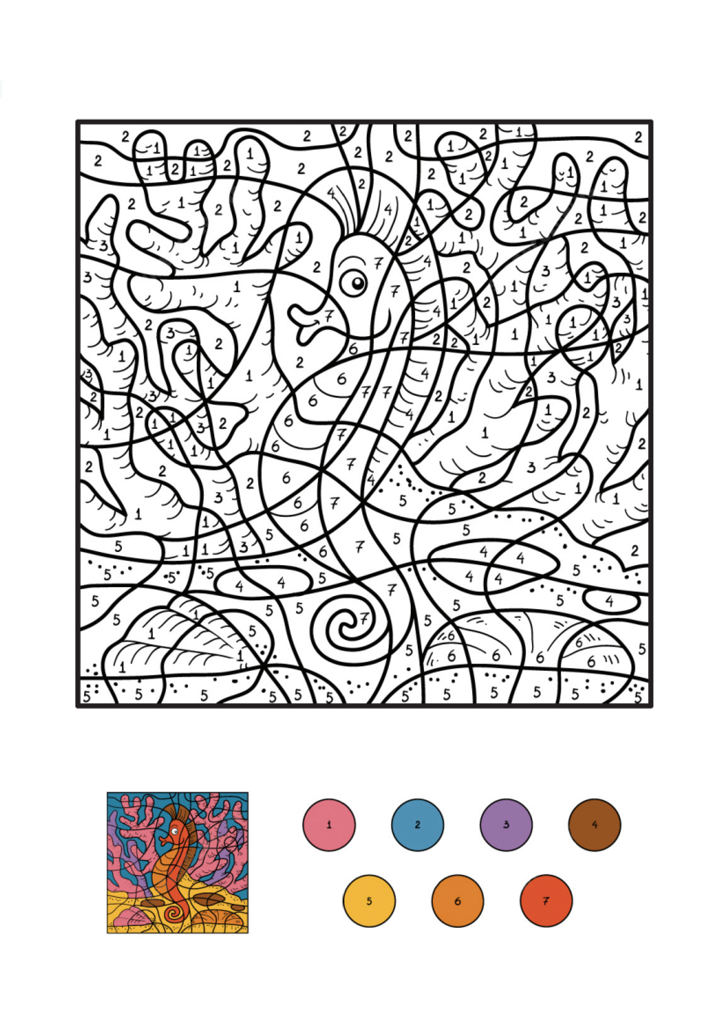 Seahorse Coloring Page