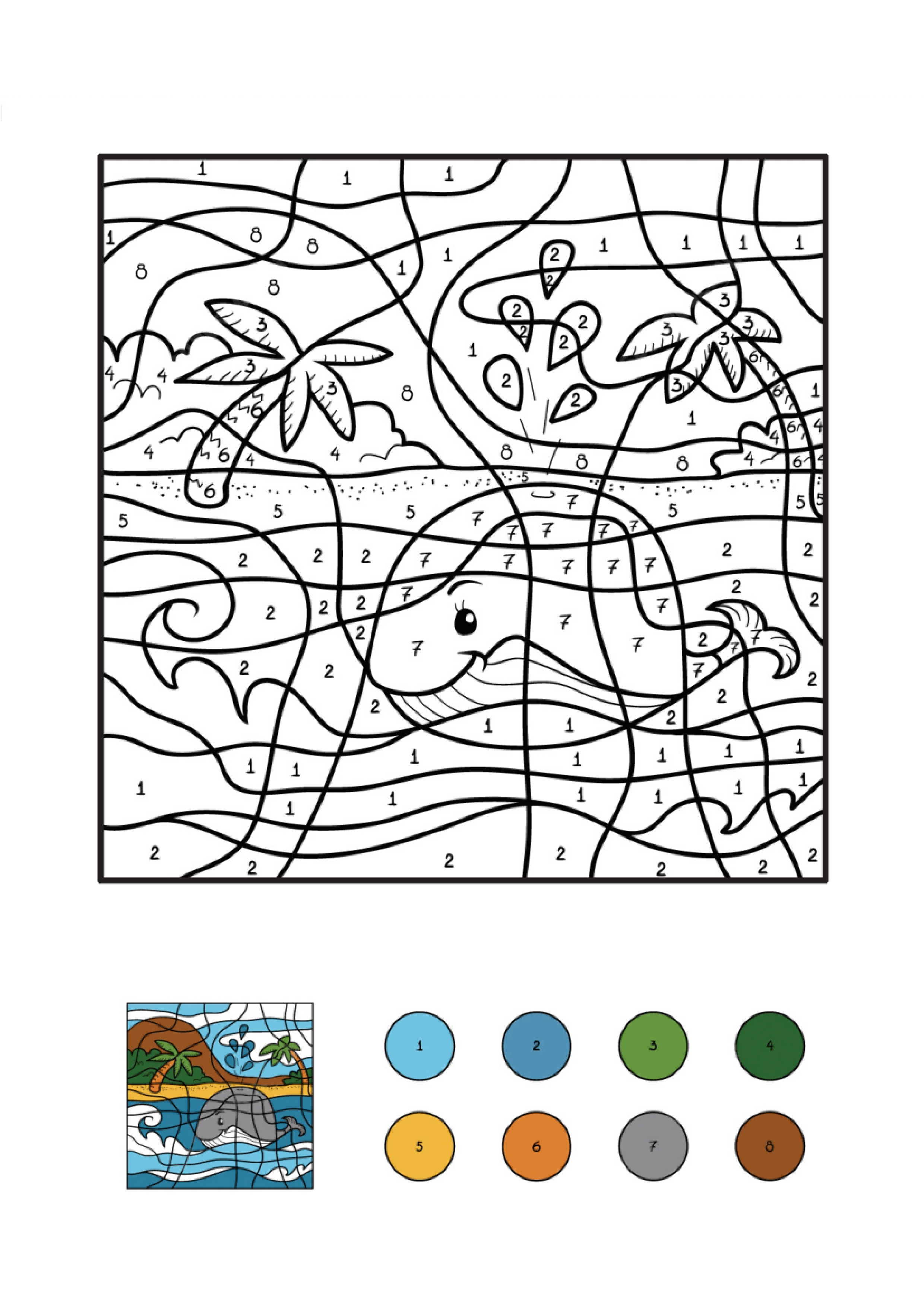 Whale 3 Coloring Page