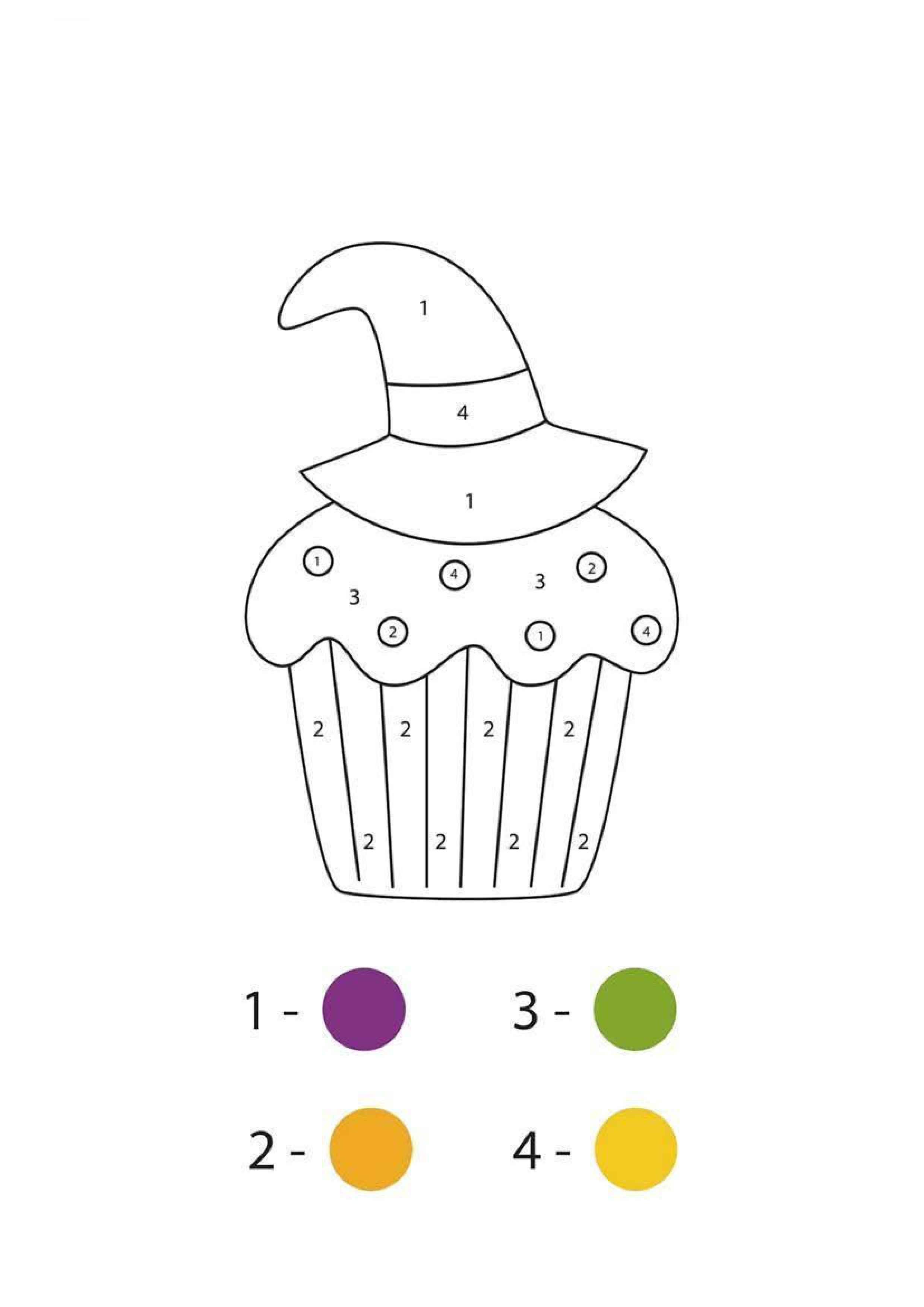 Witch Hat Cake Coloring Page