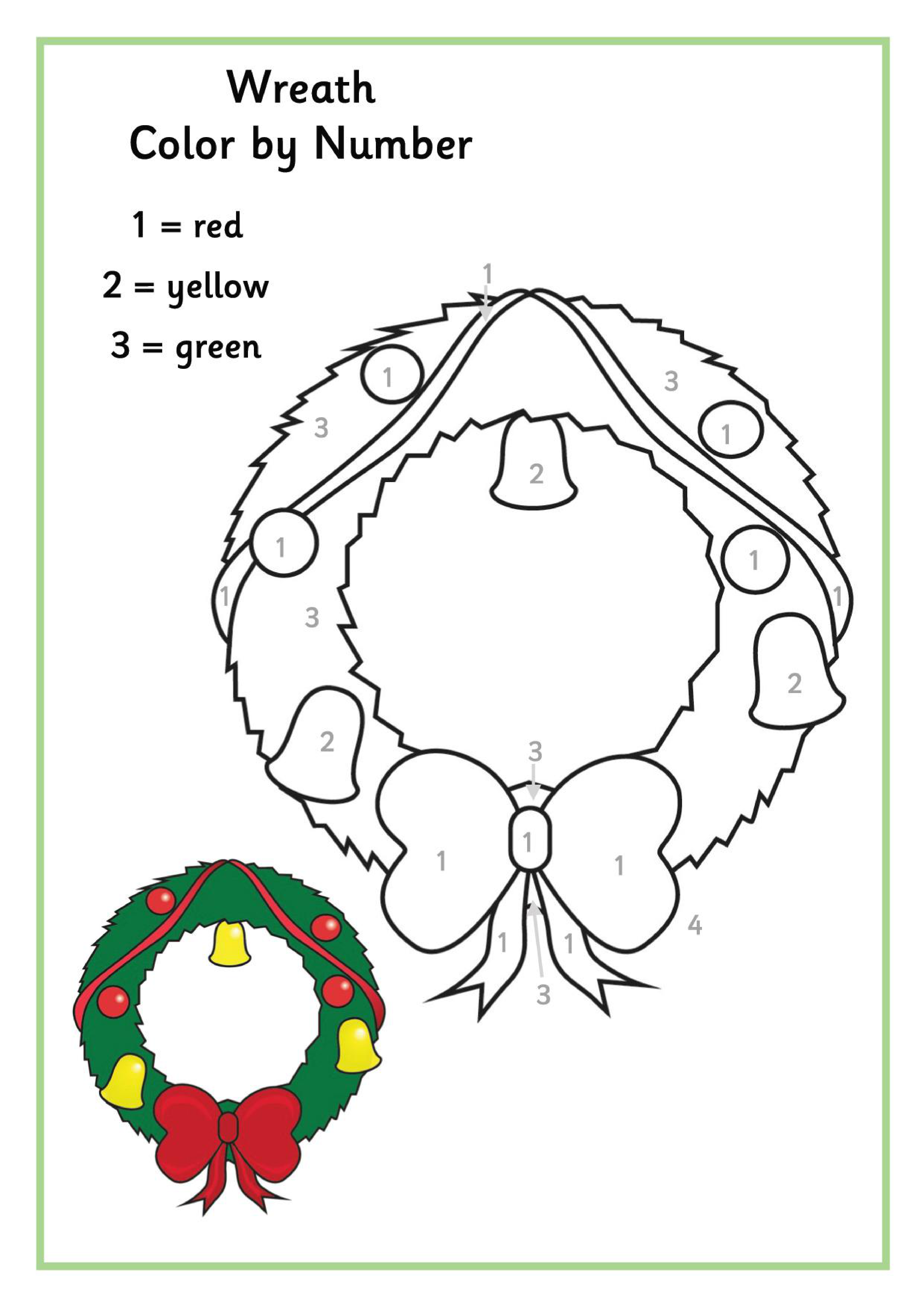Christmas Wreath coloring page