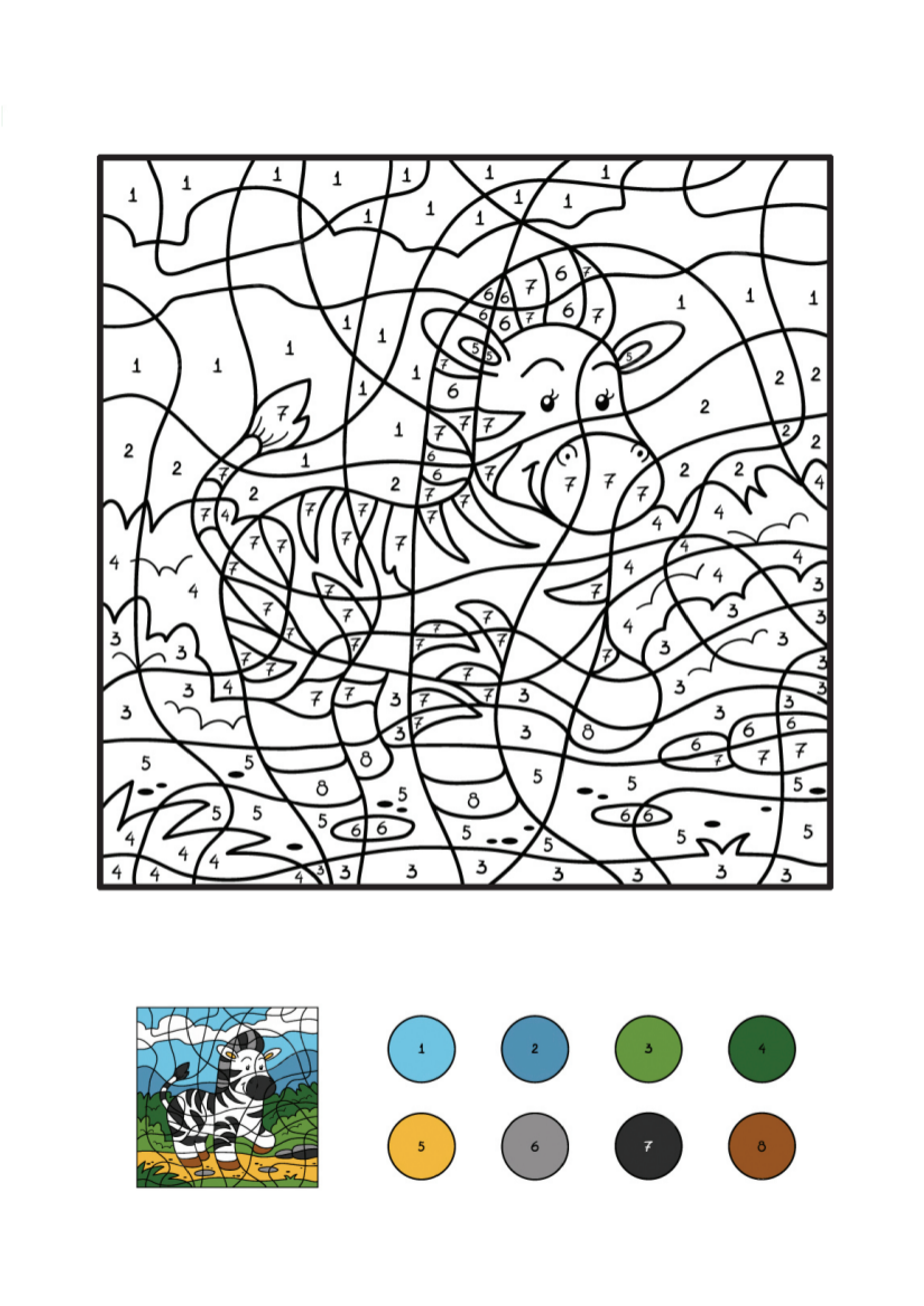 Zebra coloring page